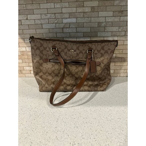 Coach F79609 Gallery Tote Shoulder Bag - Brown/Black - Picture 1 of 4